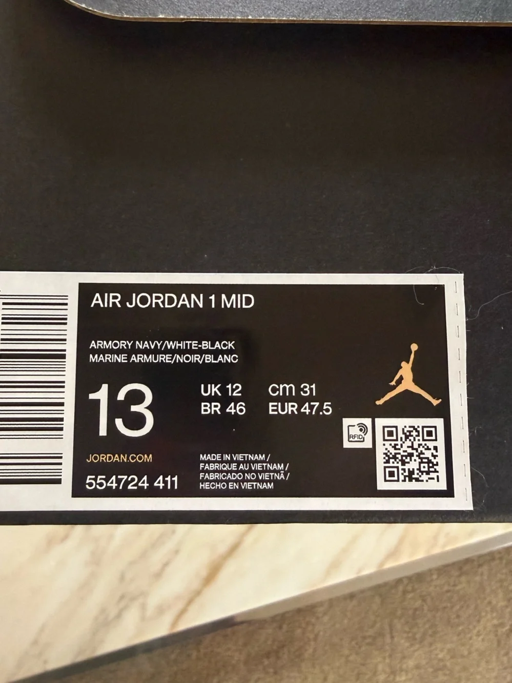 Jordan• 1 Mid Sneakers in Armory Navy, White, Black